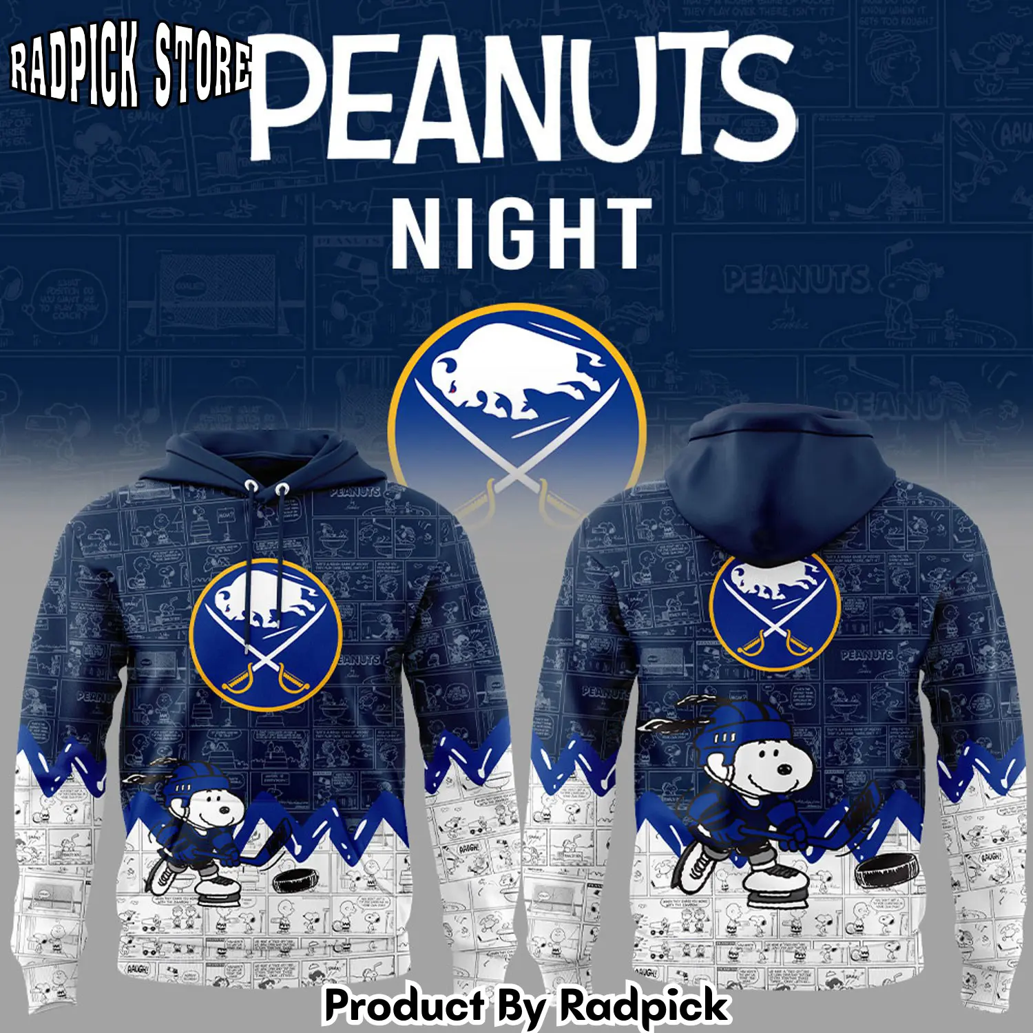 Buffalo sabres anniversary of peanuts hoodie joggers hoodie and long pants set 1 rp291890